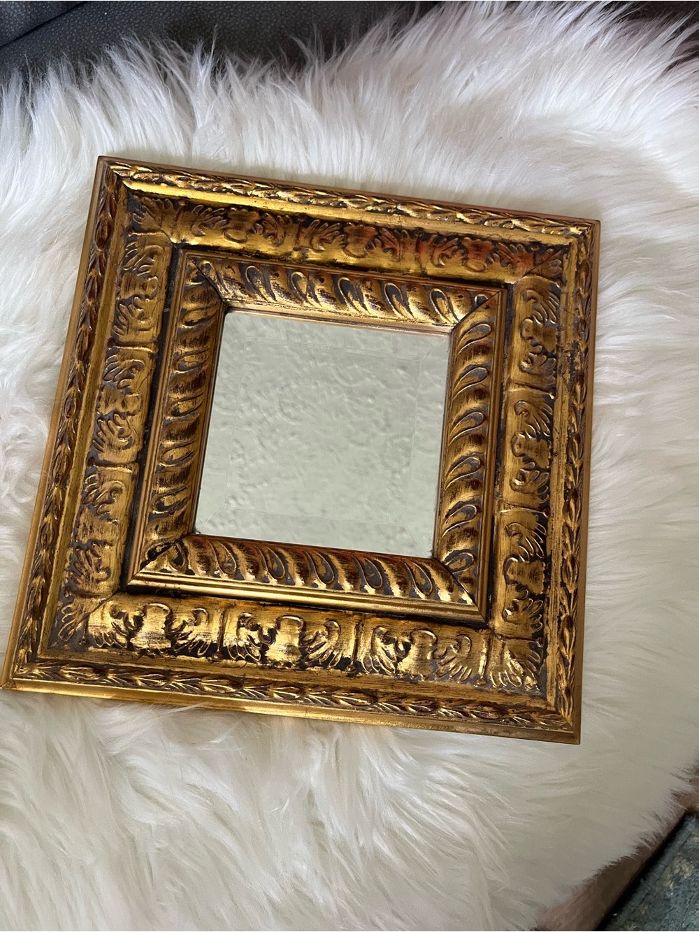 Pier 1 Gold Ornate Square Wall Mirror - Set of 2 - Picture 2 of 6